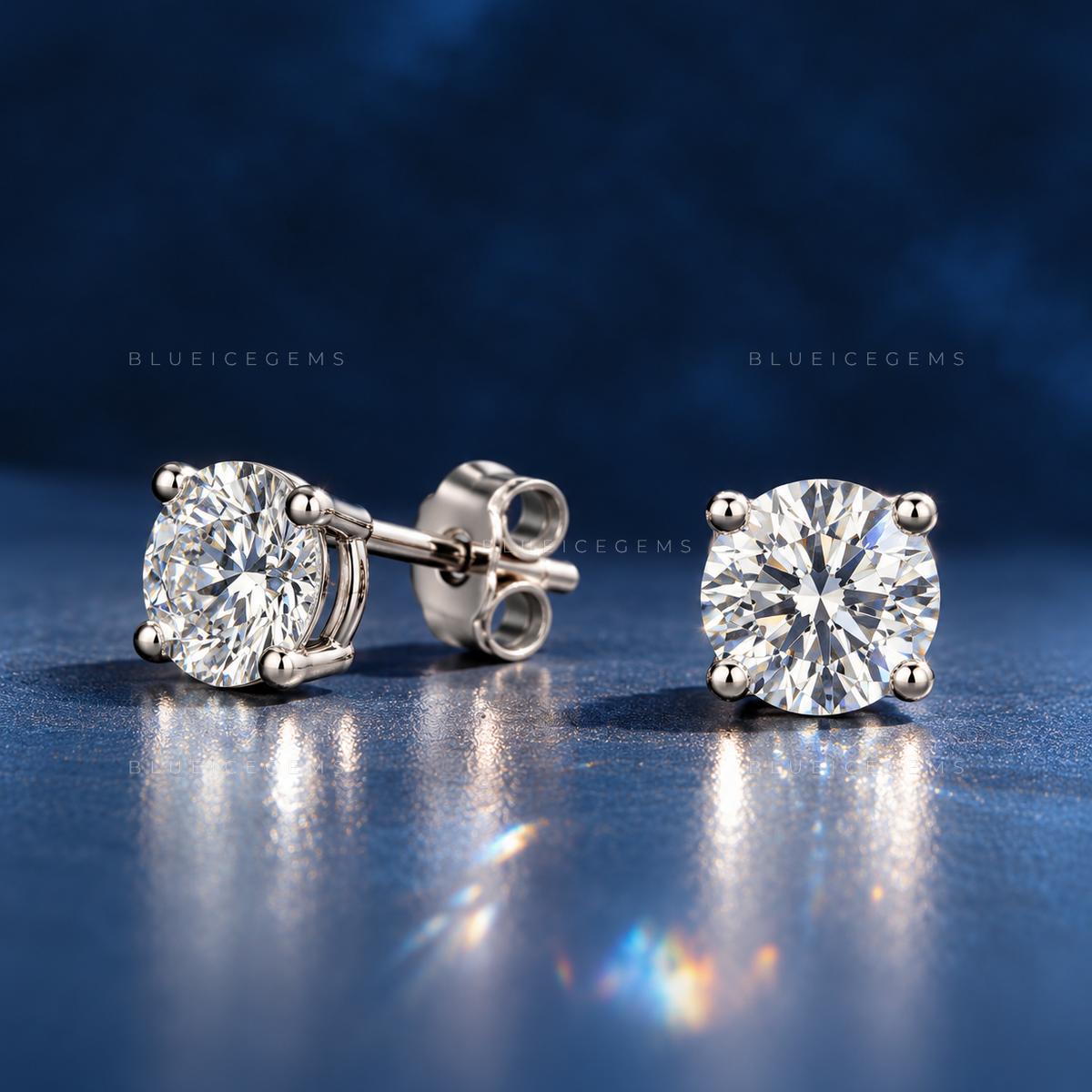 The Luminous Orbit: Classic Round Diamond Stud Earrings