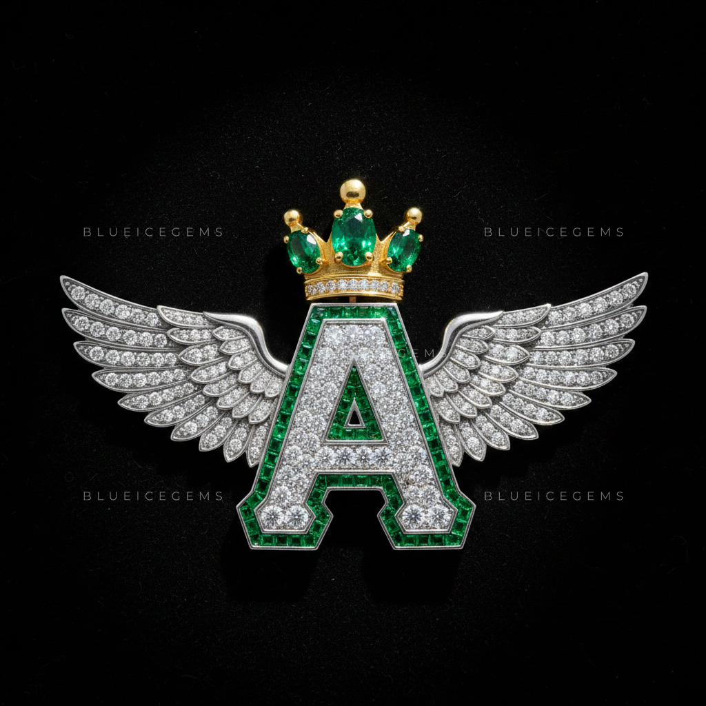 The "A" Aviator Sovereign: Emerald-Trimmed Monogram & Imperial Wing Crest
