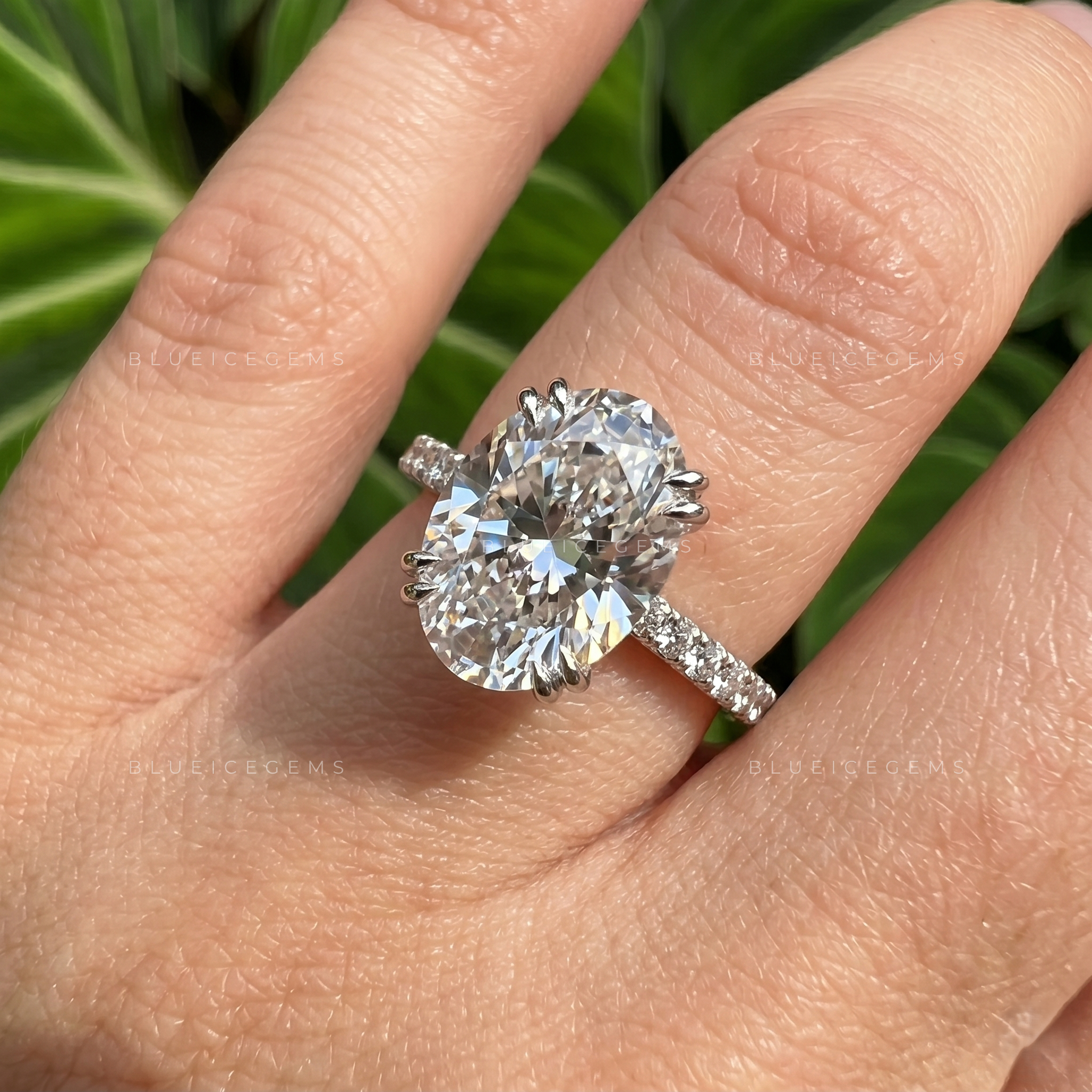 Enchanted Whisper Hidden Halo Oval Cut Engagement Ring