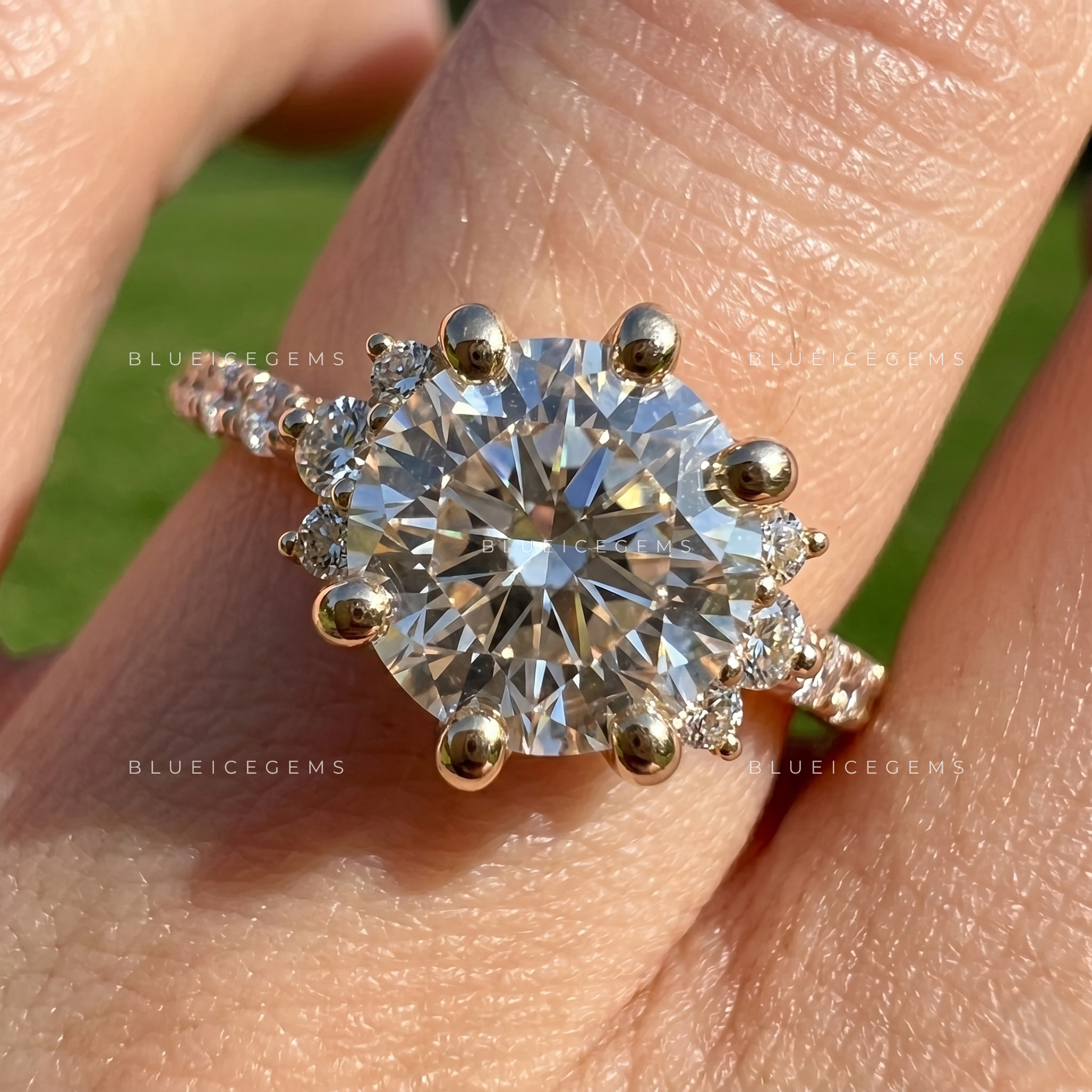 Ethereal Luminance Round Cut Halo Engagement Ring