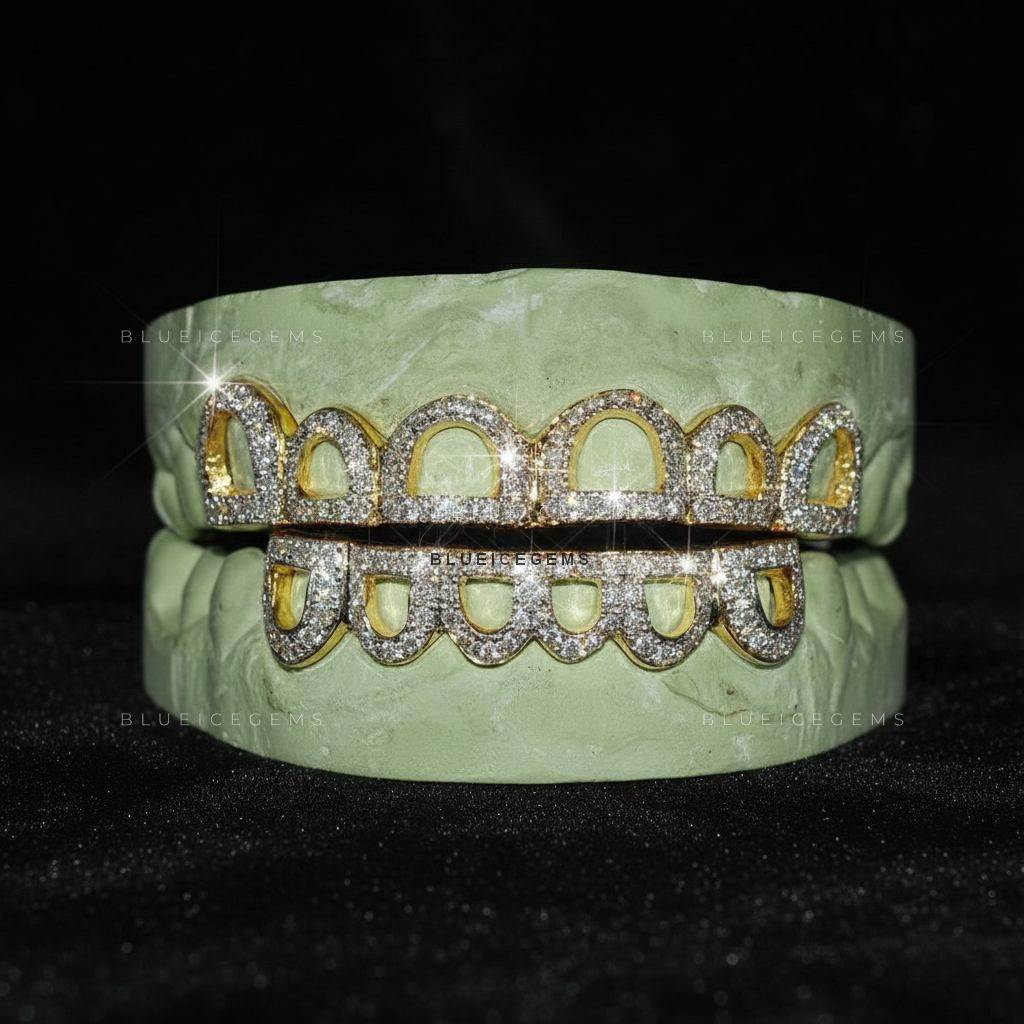 Gilded Archway Iced-Out Full-Set Grillz