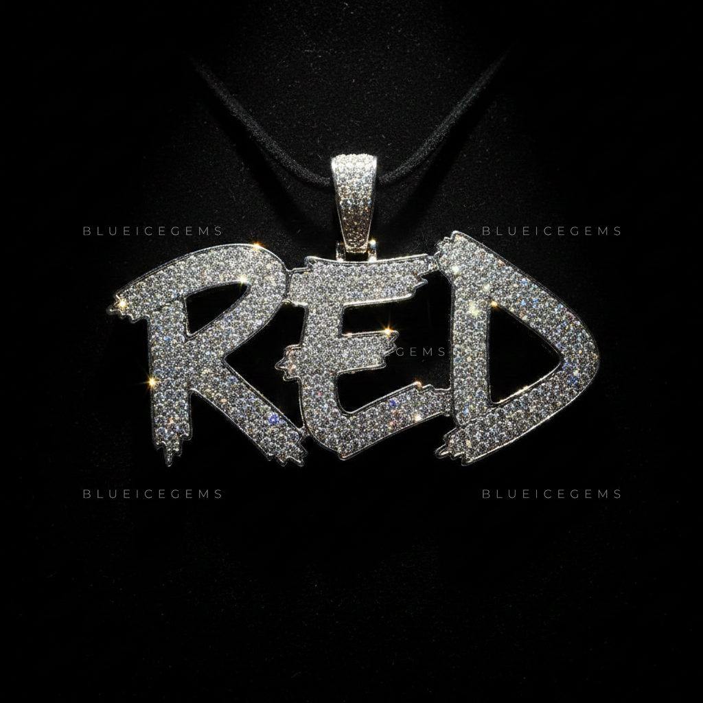 "RED" Custom Graffiti Script Pendant