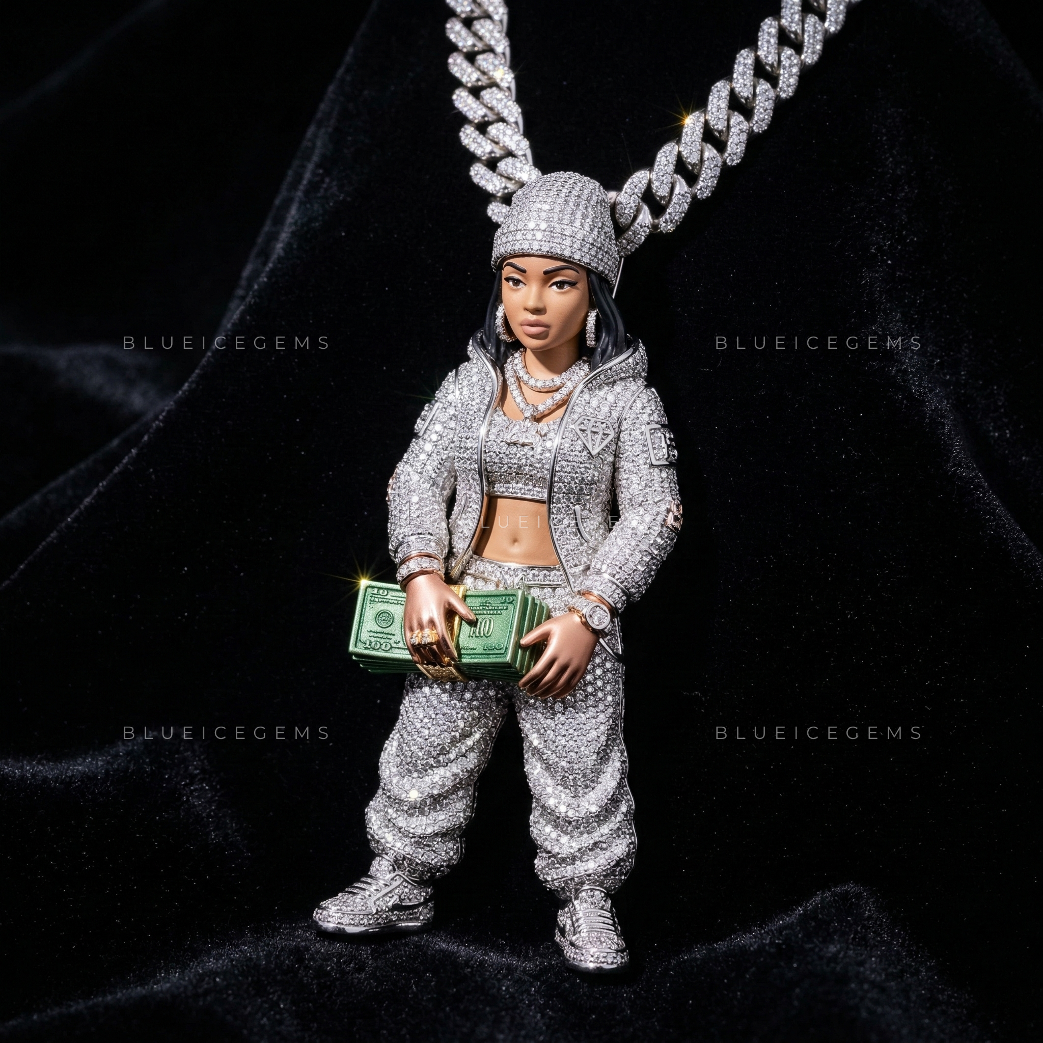 The "Paper Chase" Figurine: 3D Urban Icon & Cash-Stack Sovereign
