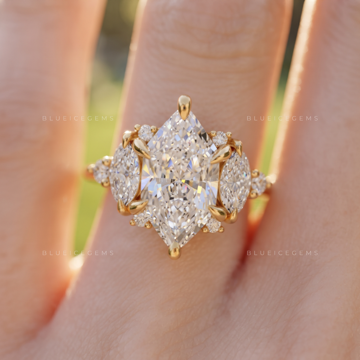 Diora Geometric Crown Engagement Ring