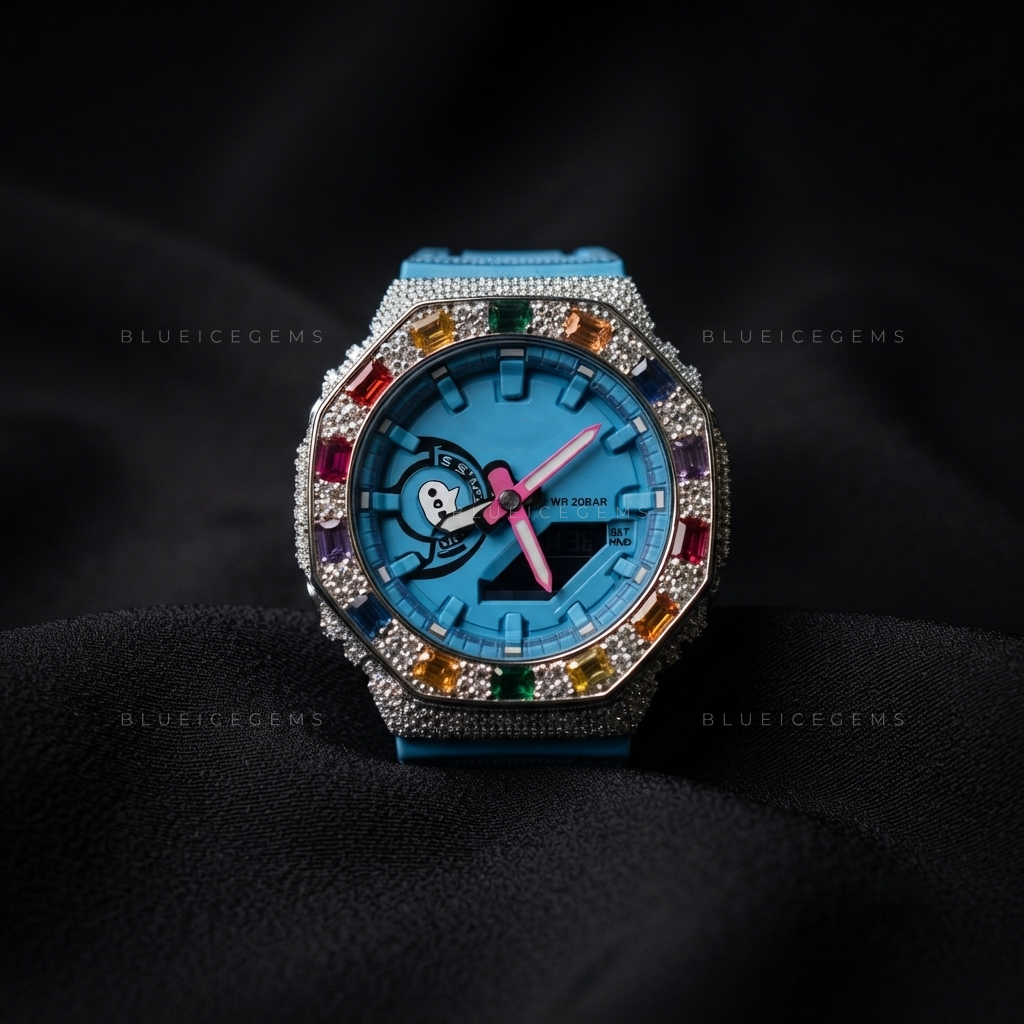 Spectrum Ice Royale Watch – 8.455 CT Multicolor Moissanite