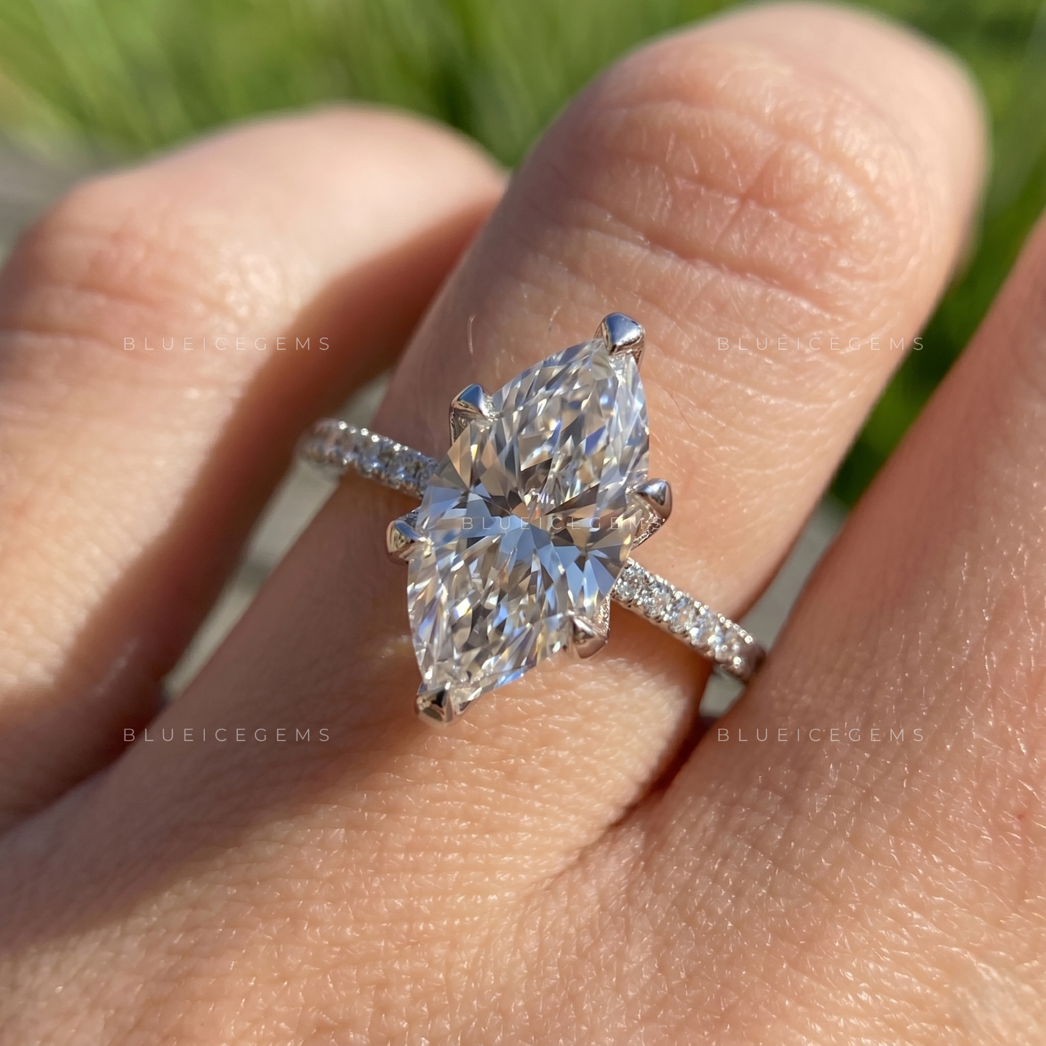 Nature-Themed Marquise Cut Sophisticated Anniversary Treasure Ring