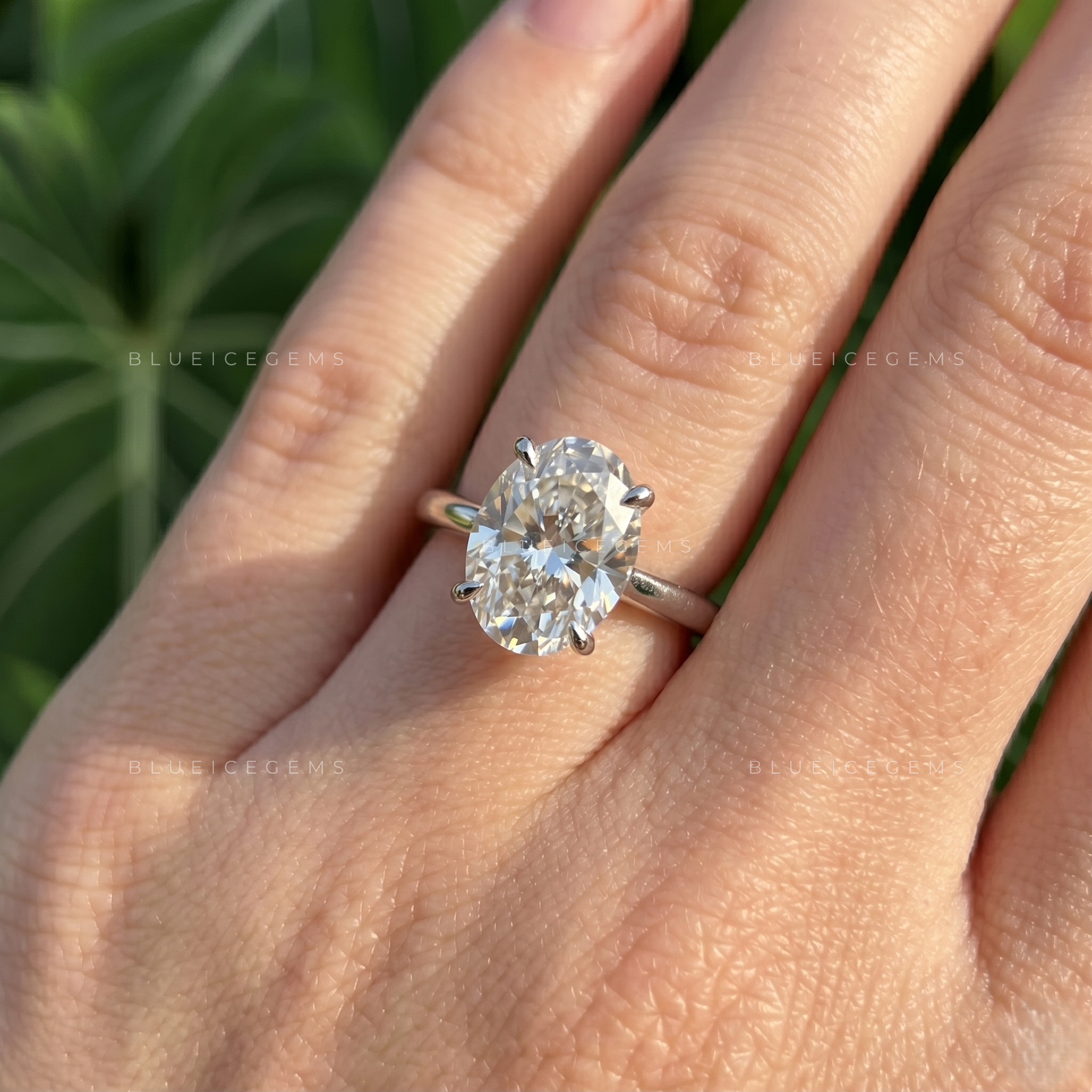 Radiant Oval Brilliant Cut Solitaire Engagement Ring