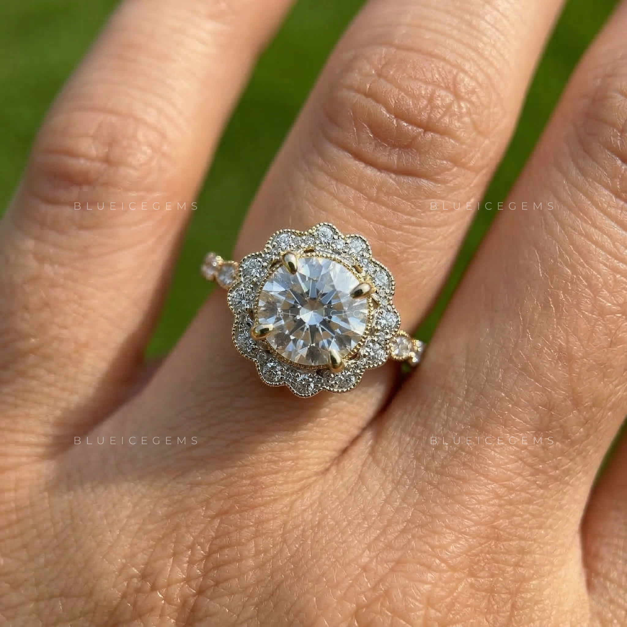 Eternal Radiance Round Brilliant Cut Hidden Halo Ring