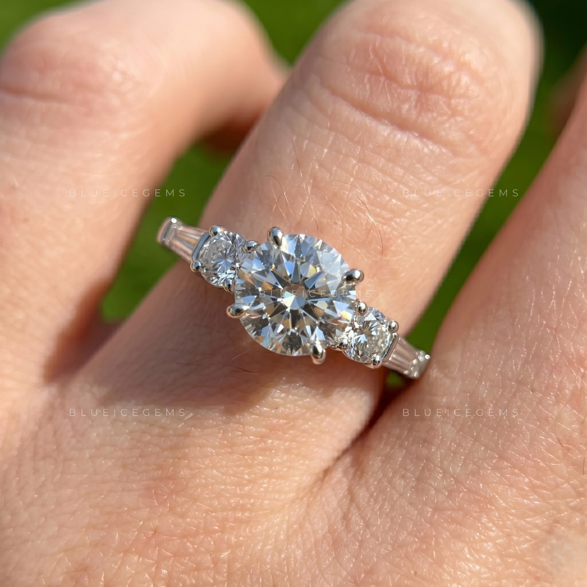 Enchanted Radiance Round Brilliant Cut Five Stone Cascade Engagement Ring