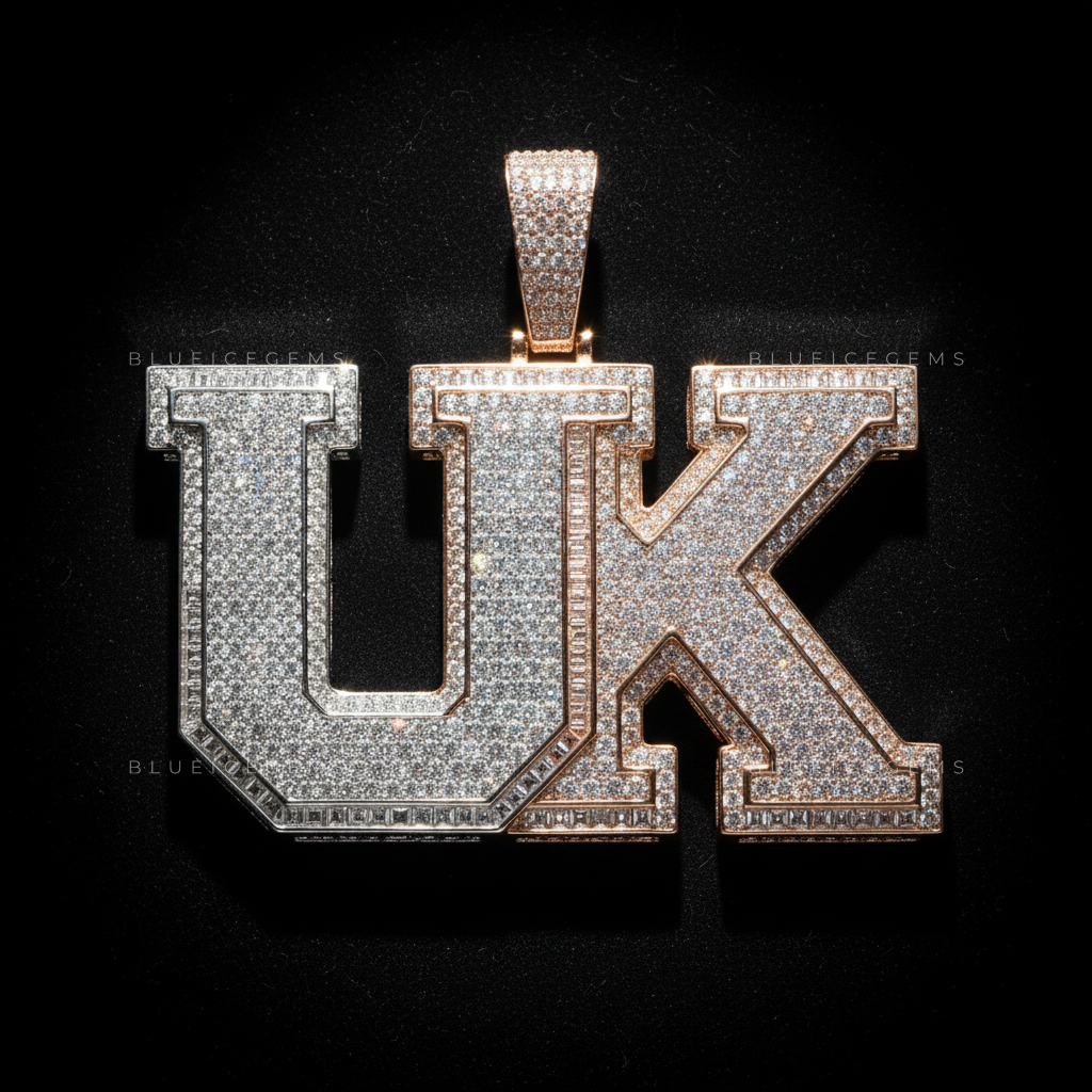 The "UK" Collegiate Sovereign: Baguette-Fusion Block & Two-Tone Industrial Pendant