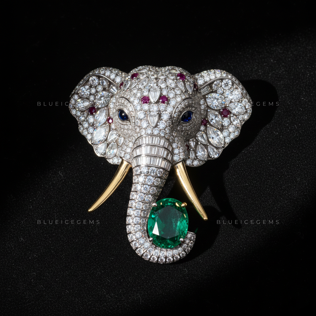 The Regal Matriarch: Bespoke Elephant Statement Brooch