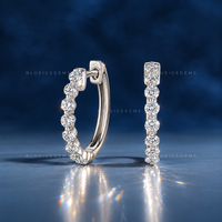 Classic Round Shared-Prong Hoop Earrings