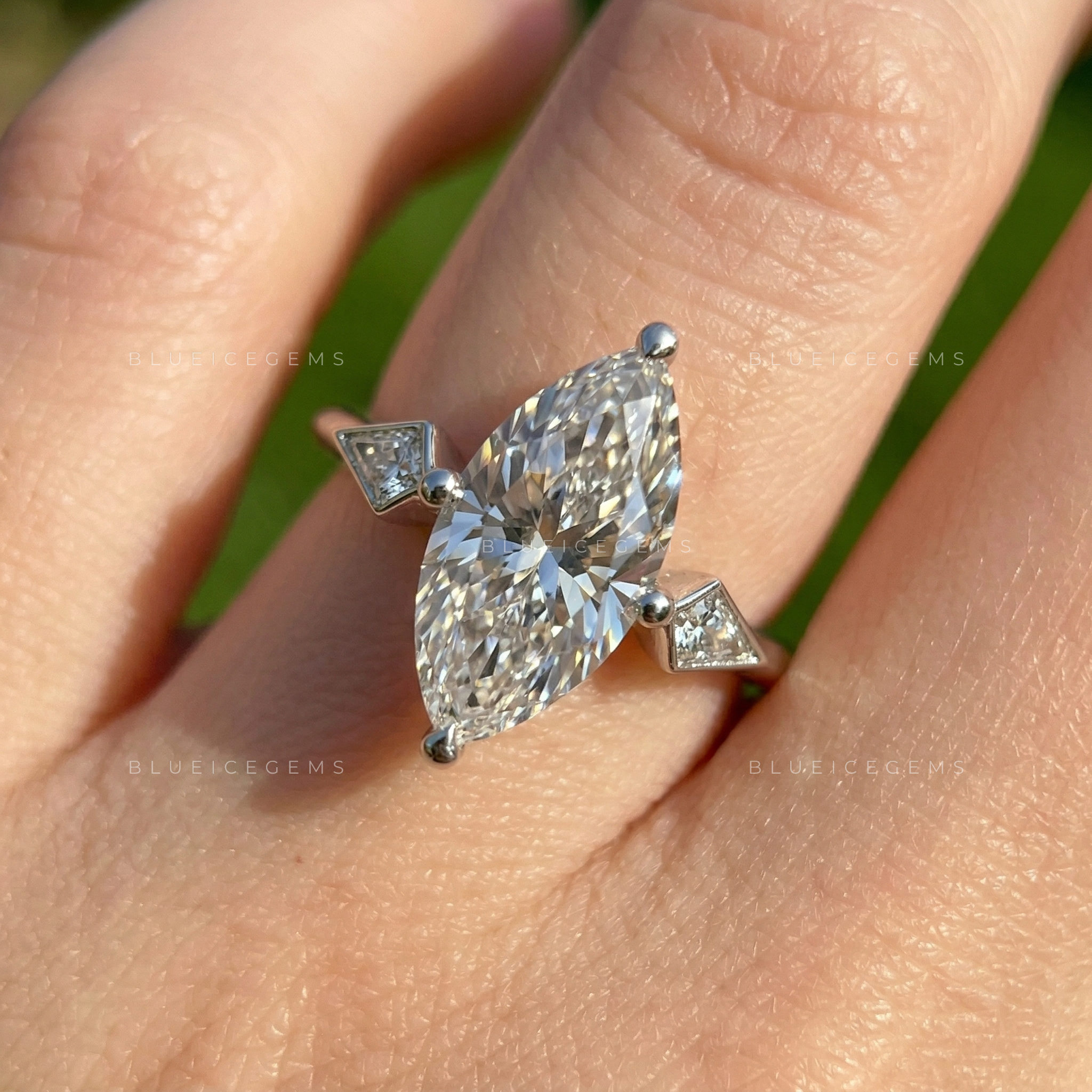 Stellar Silhouette Marquise Cut Hidden Halo Ring