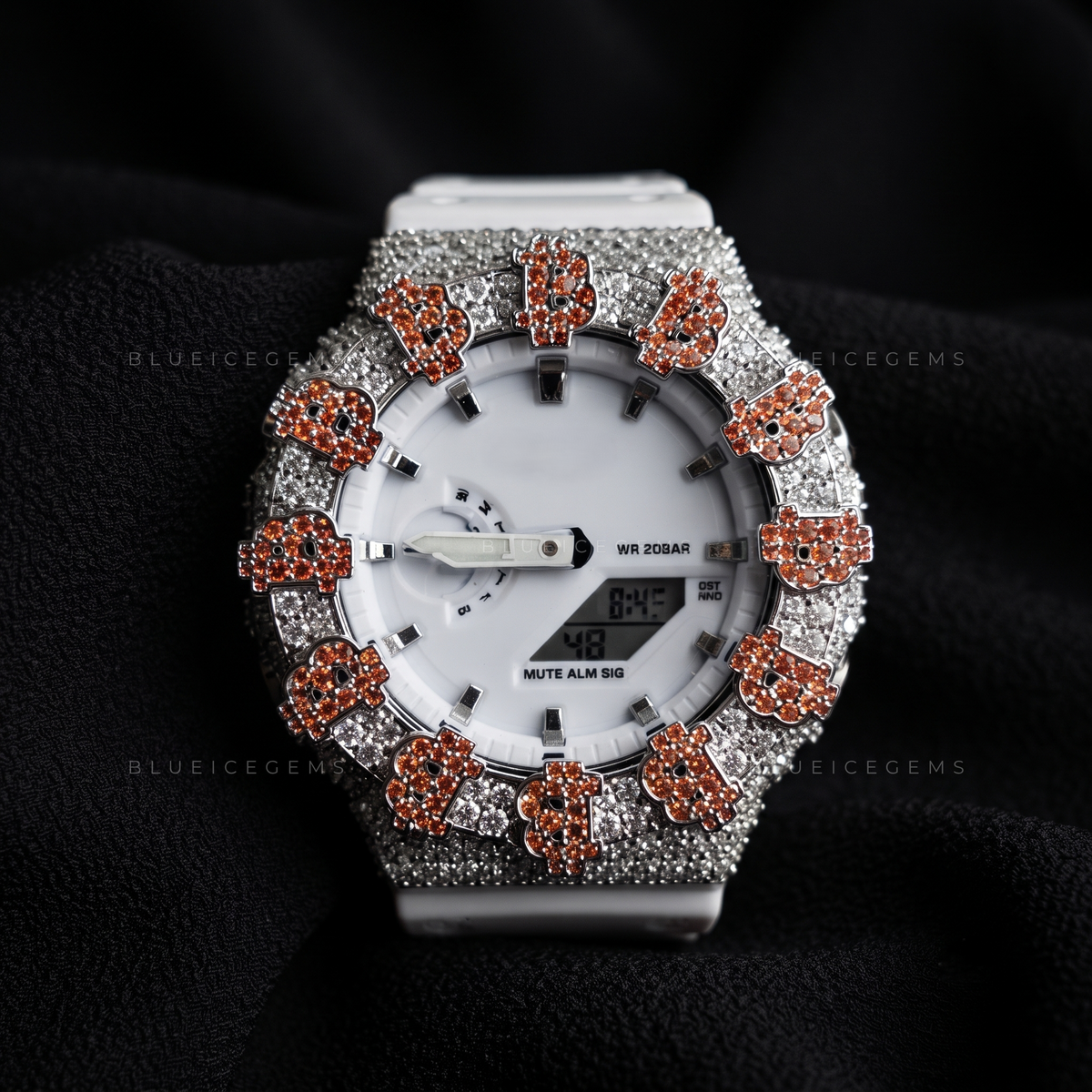 Bitcoin Orange Flame Iced Watch