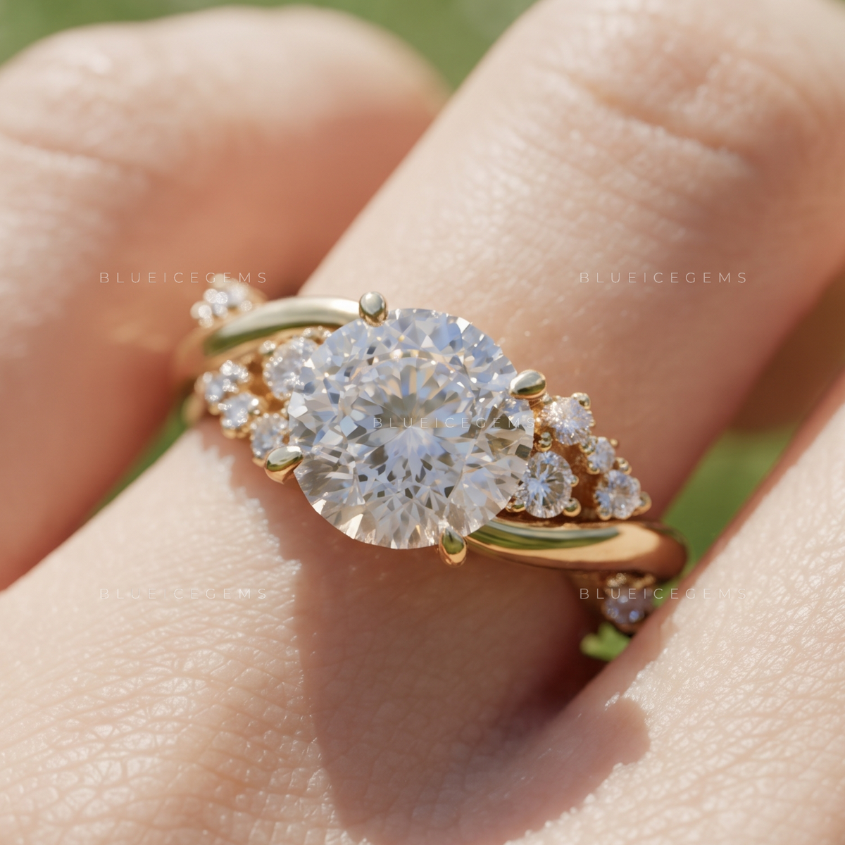 Willow Twist Portuguese Cut Diamond Engagement Ring