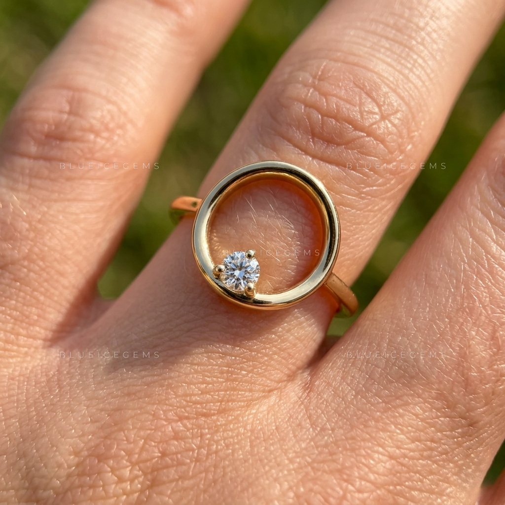Delicate Open-Circle Solitaire Everyday Promise Ring
