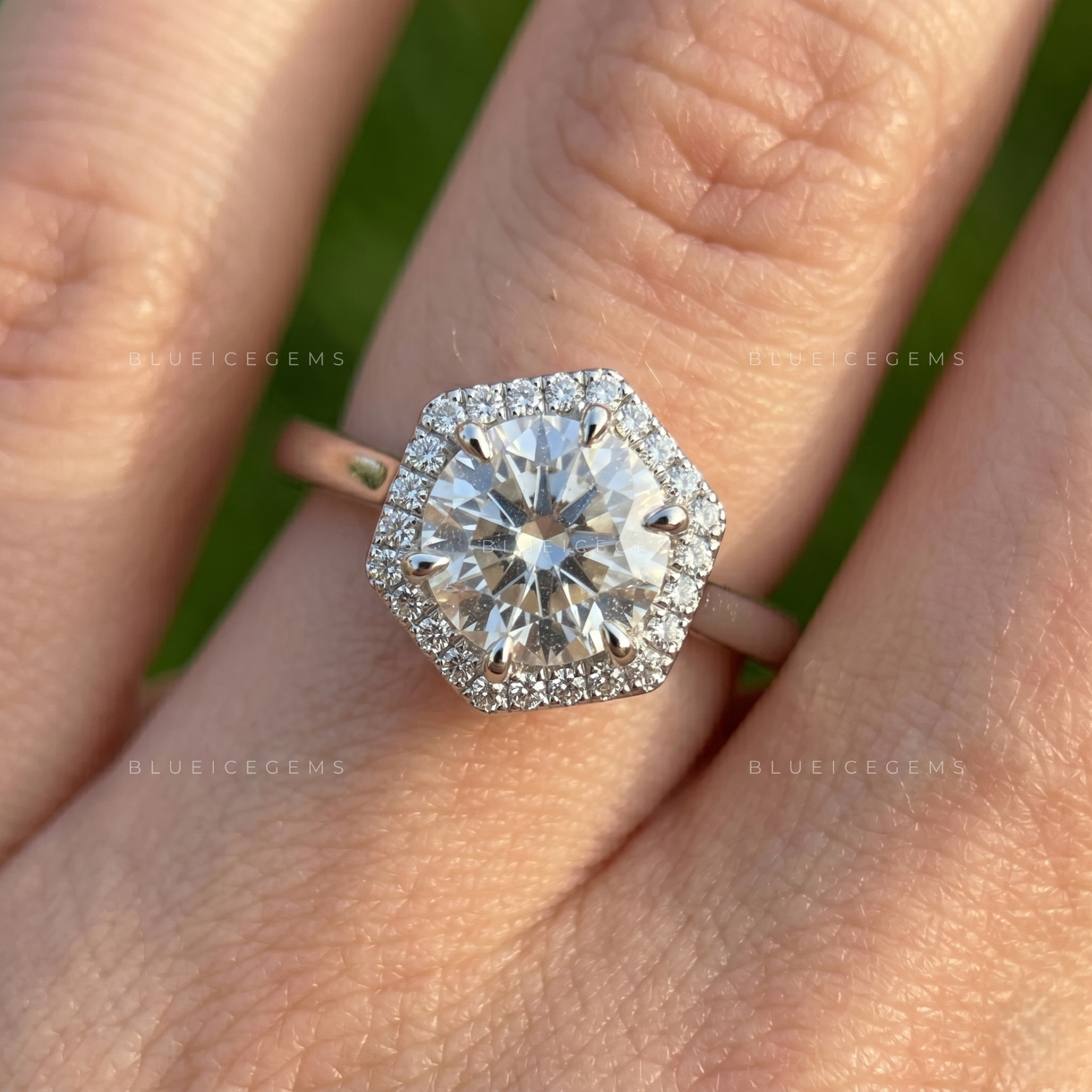 Celestial Glow Round Brilliant Cut Halo Engagement Ring
