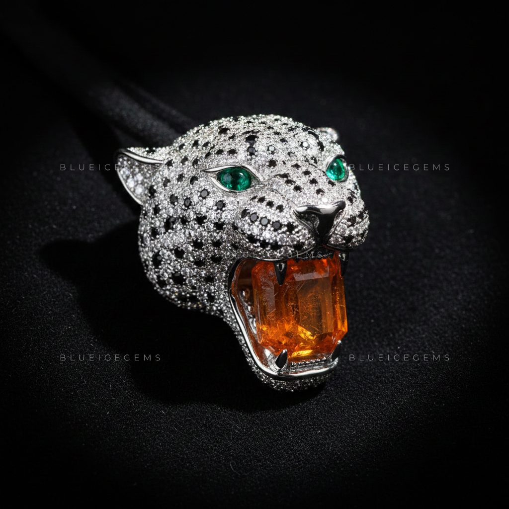 The Apex Predator: Emerald-Eyed Leopard & Amber Citrine Maw