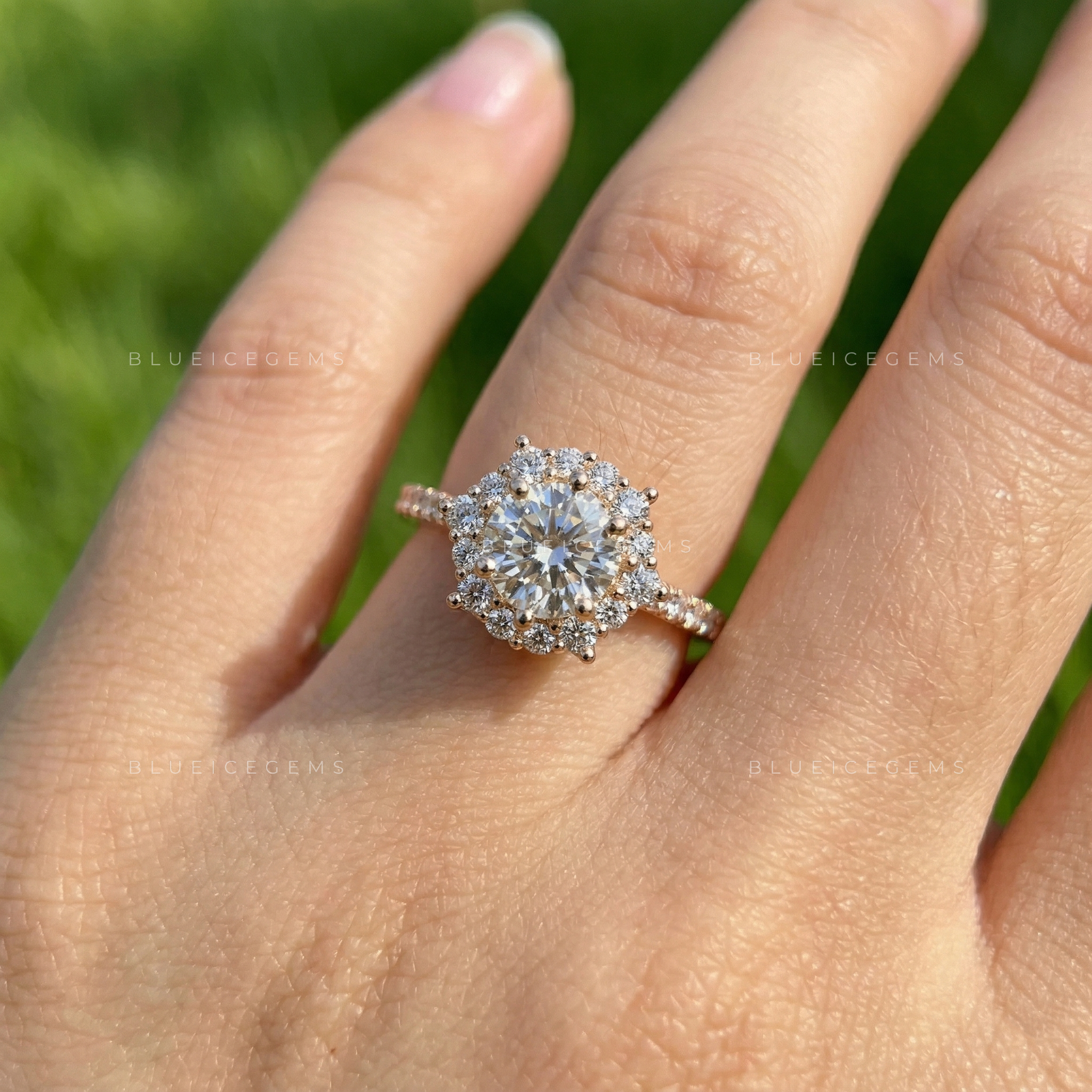 Velvet Radiance Cushion Cut Pavé Engagement Ring