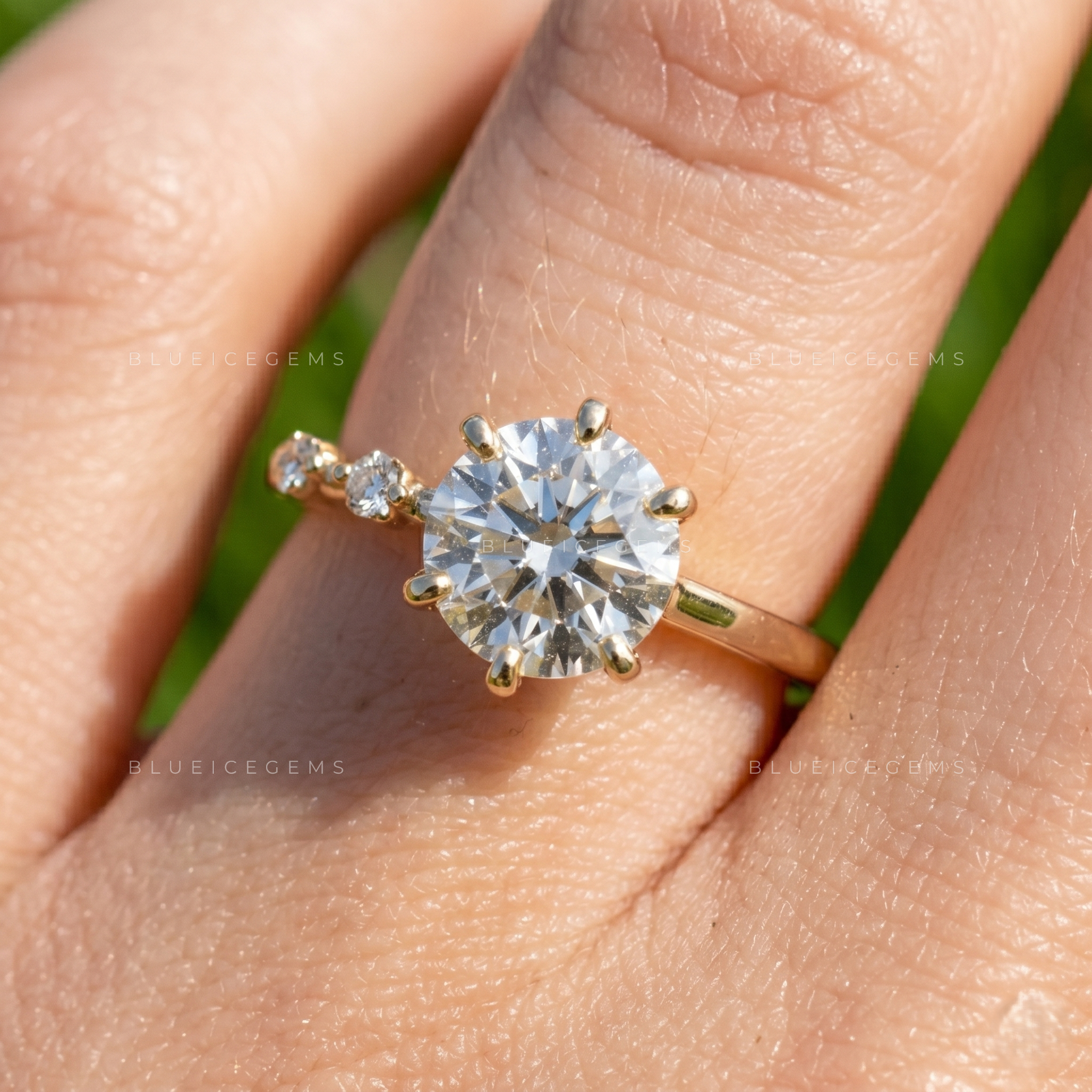 Trilogy of Love Round Brilliant Cut Three Stone Engagement Ring