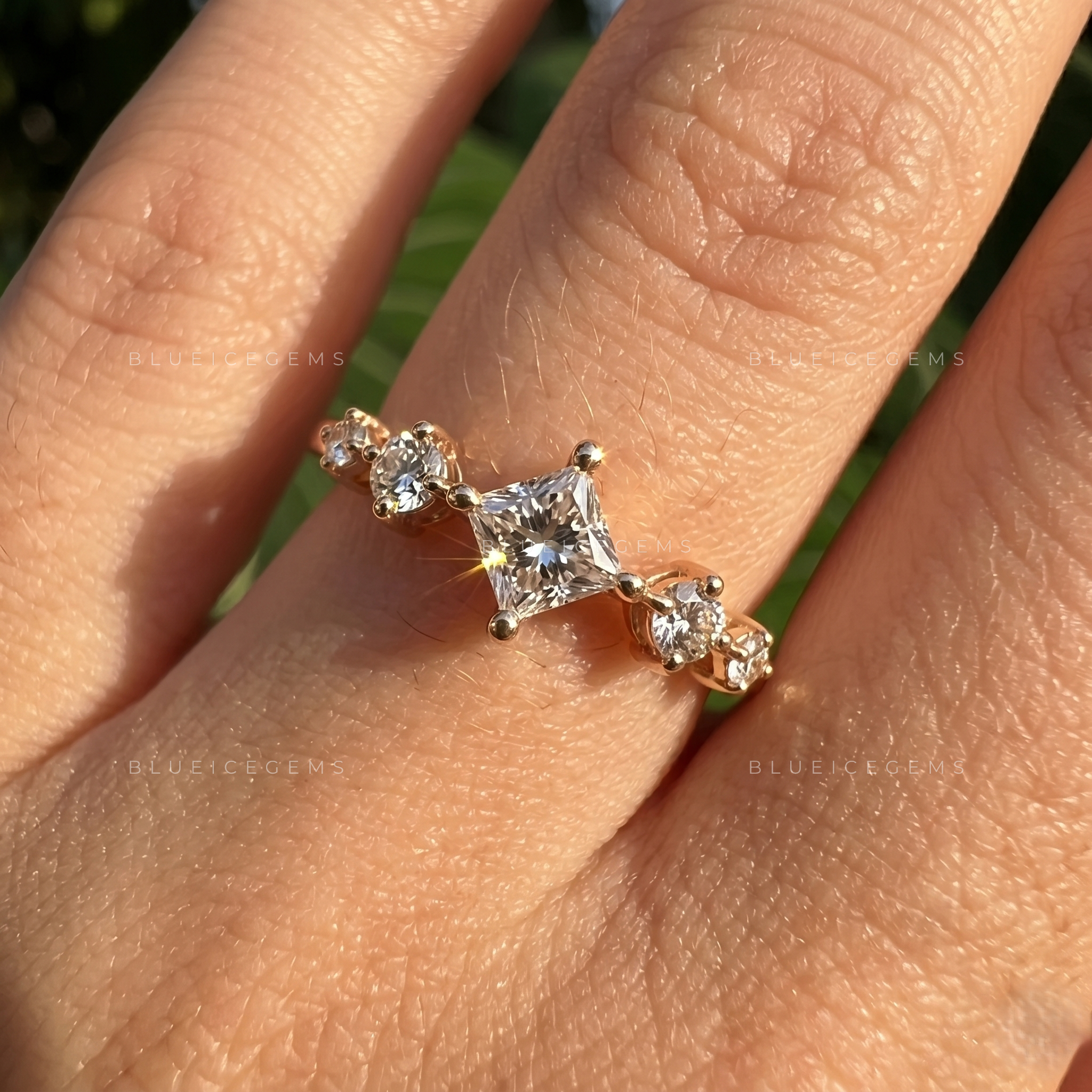 Royal Brilliance Princess Cut Five-Stone Engagement Ring