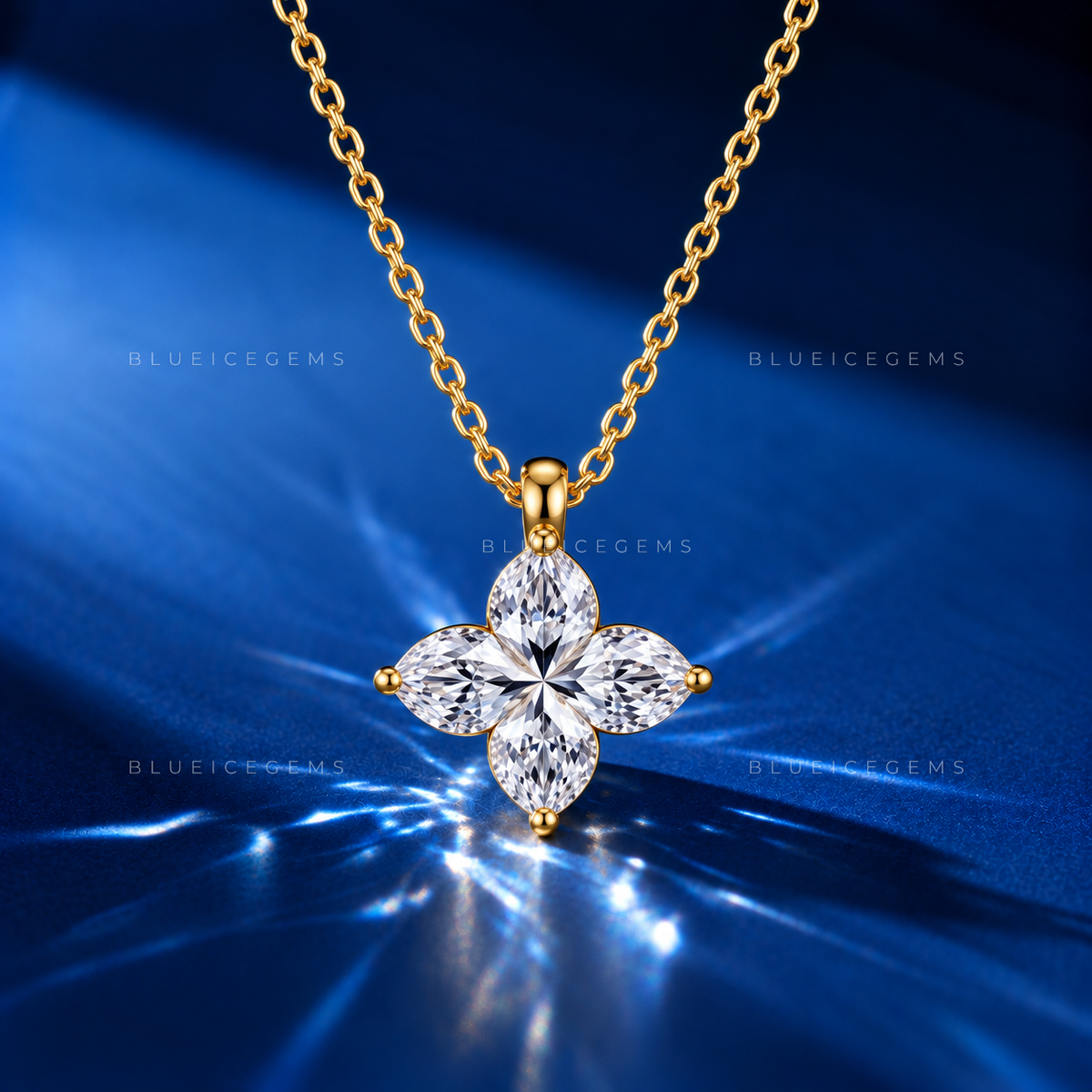 Lily Cut Solitaire Diamond Pendant