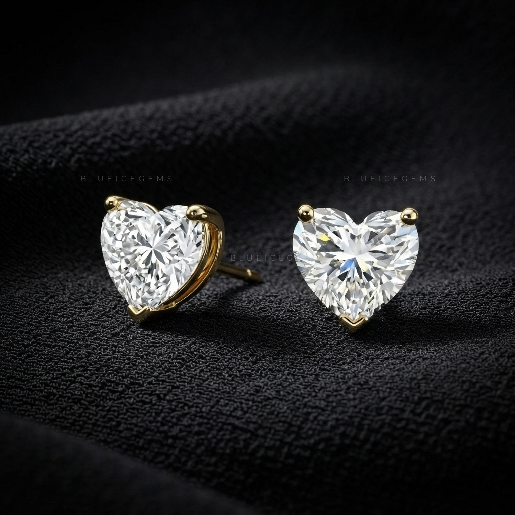 Luminous Heart 3-Prong Lab-Grown Diamond Stud Earrings
