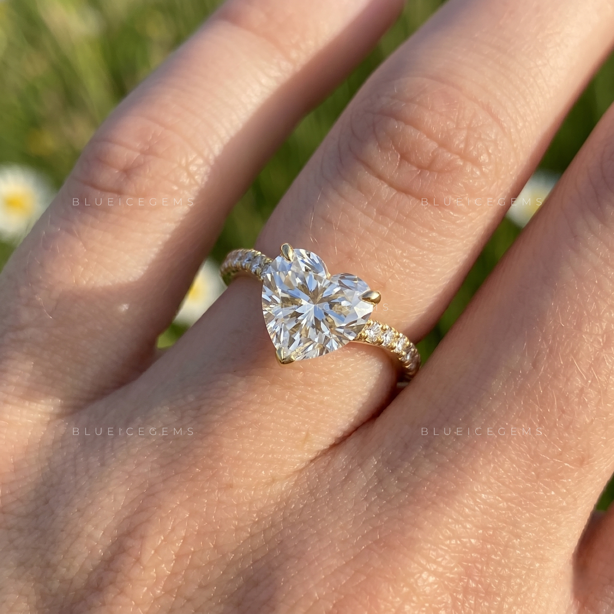Devotion Elixir Heart Cut Pave Set Accent Engagement Ring
