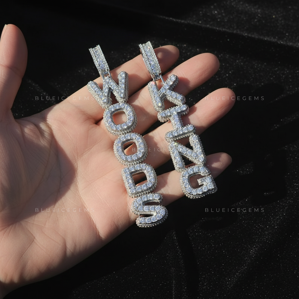 "GRACE" Vertical Custom Block Pendant