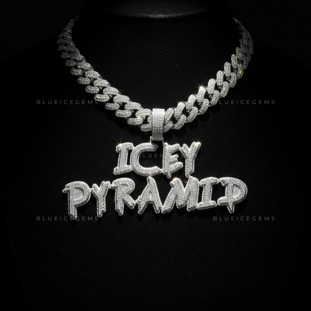 The "ICEY PYRAMID" Monument: Liquid-Drip 3D Script & Full-Frost Cuban Set