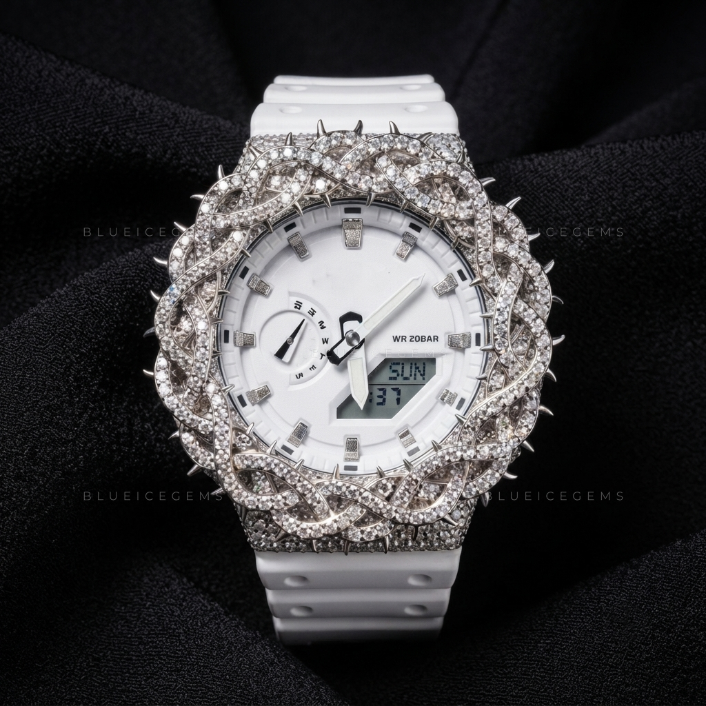 Thorn Sovereign Iced Watch – VVS Moissanite Custom Bezel