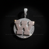 "W" Custom Two-Tone Spinner Pendant