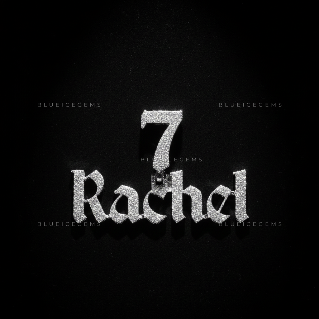 The "RACHEL 7" Sovereign: Old English Gothic script & Numerology Emblem Pendant
