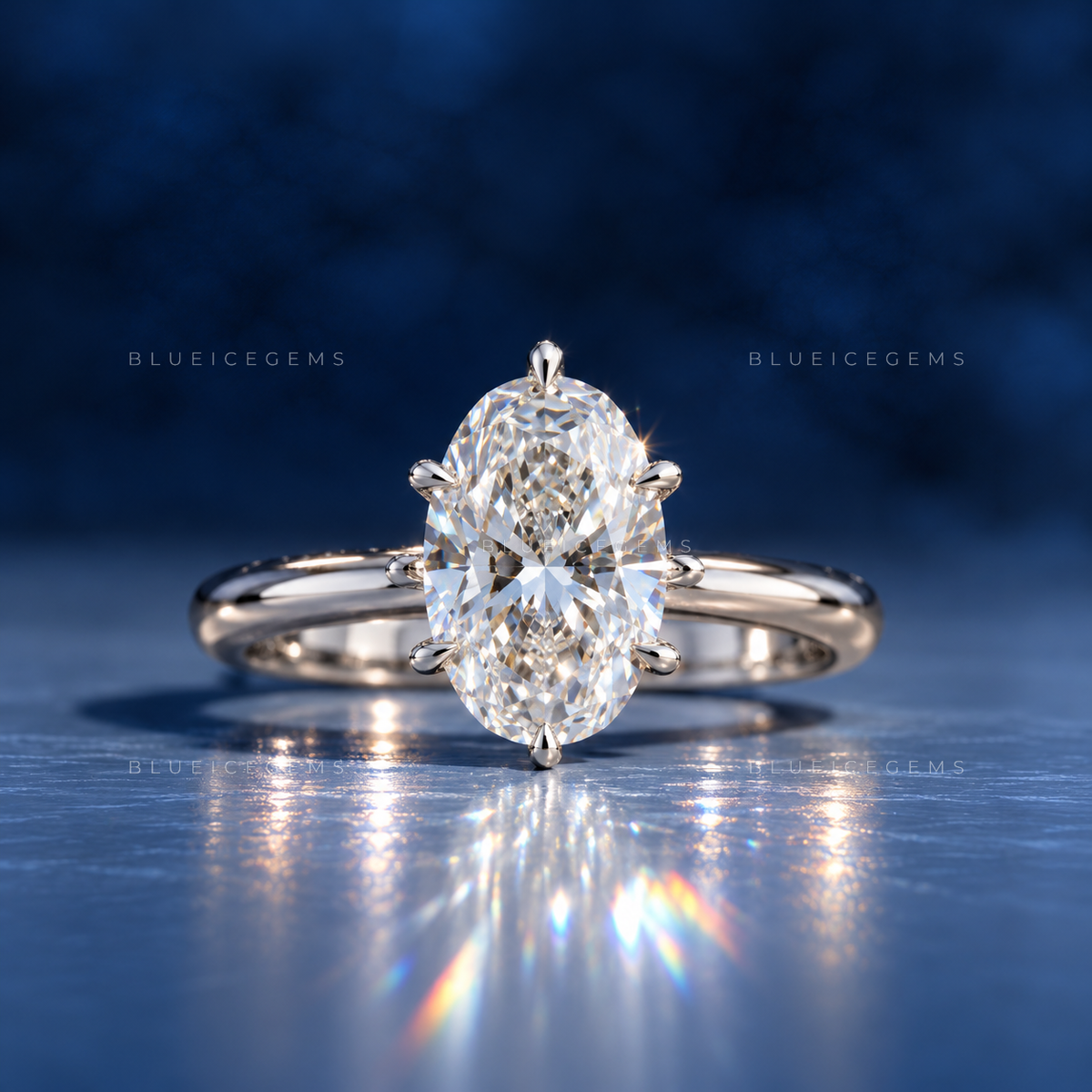 Grandeur Persona Moval Cut Lab-Grown Diamond Solitaire Ring