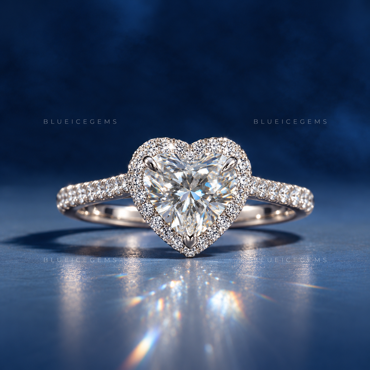 Eternal Devotion Heart Cut Pavé Engagement Ring
