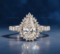 Elegant Radiance Pear Cut Pavé Engagement Ring