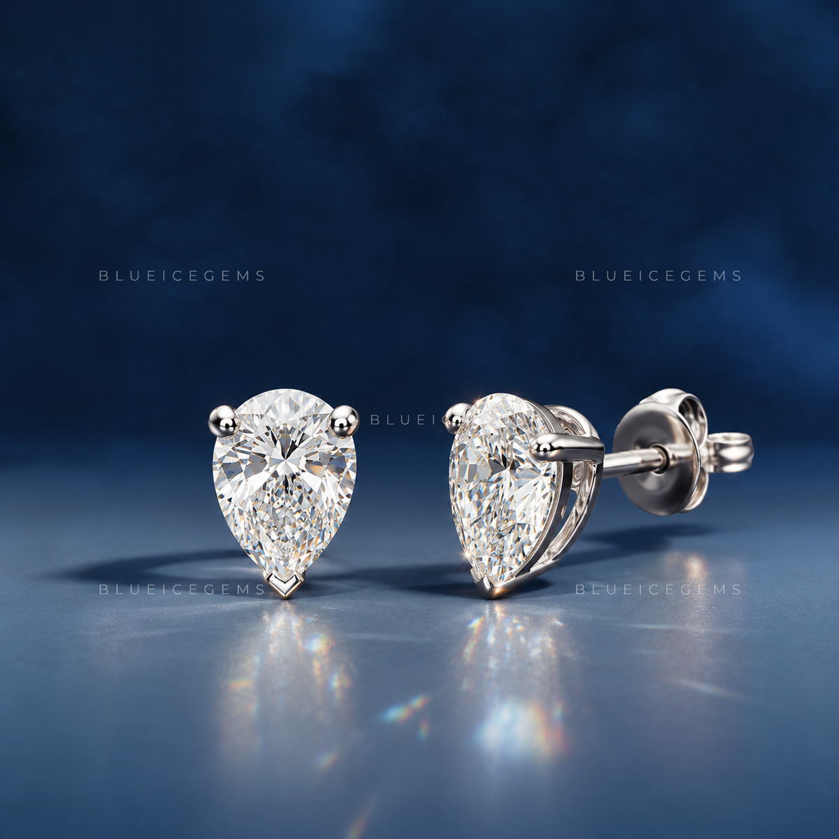 The Teardrop Zenith: Pear Diamond Stud Earrings