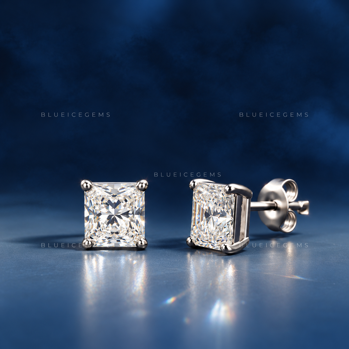 The Luminous Vault: Radiant Diamond Stud Earrings
