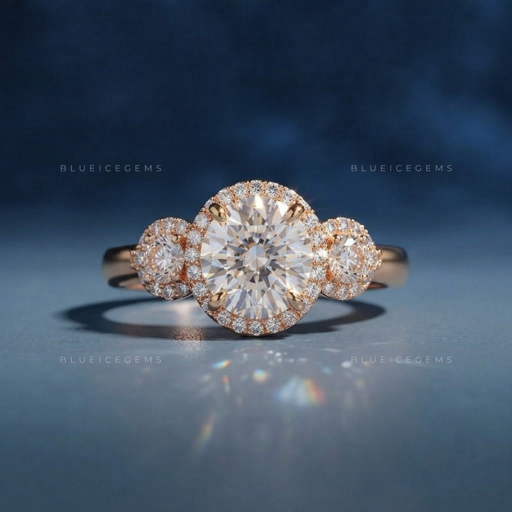 The "Main Character" Halo Trio: Iconic Round Brilliant Sparkle