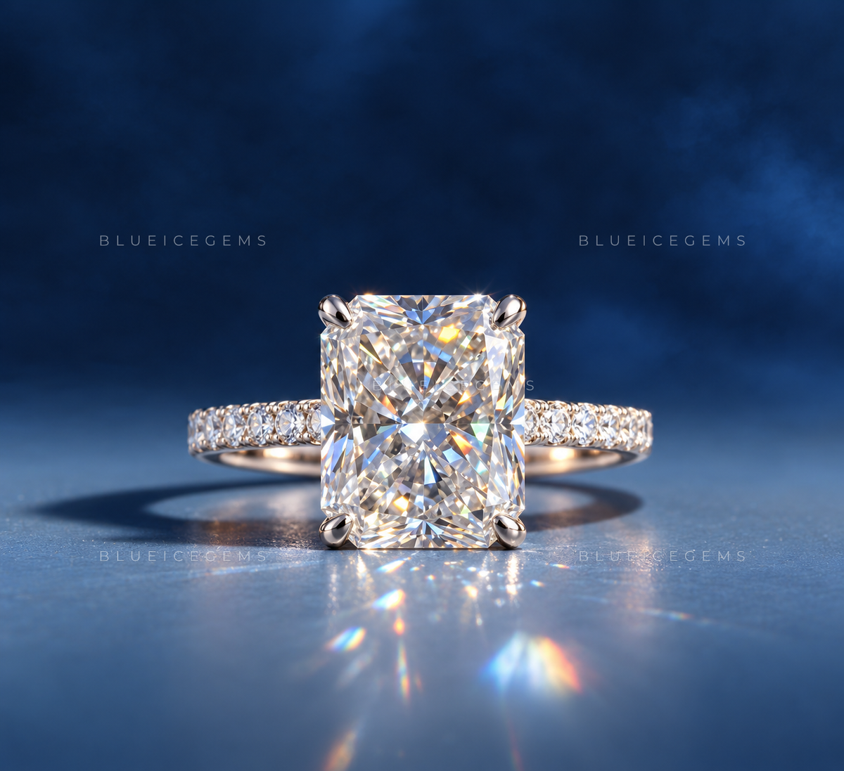 Modern Luxe Radiant Cut Euro Shank Ring