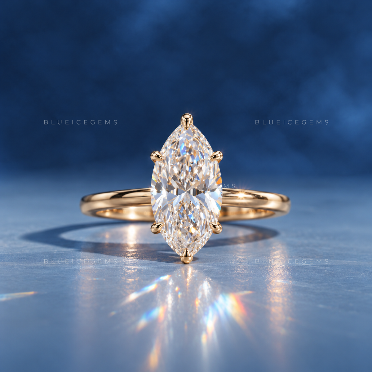 The "Main Character" Marquise Solitaire: Bold 6-Prong Icon Ring
