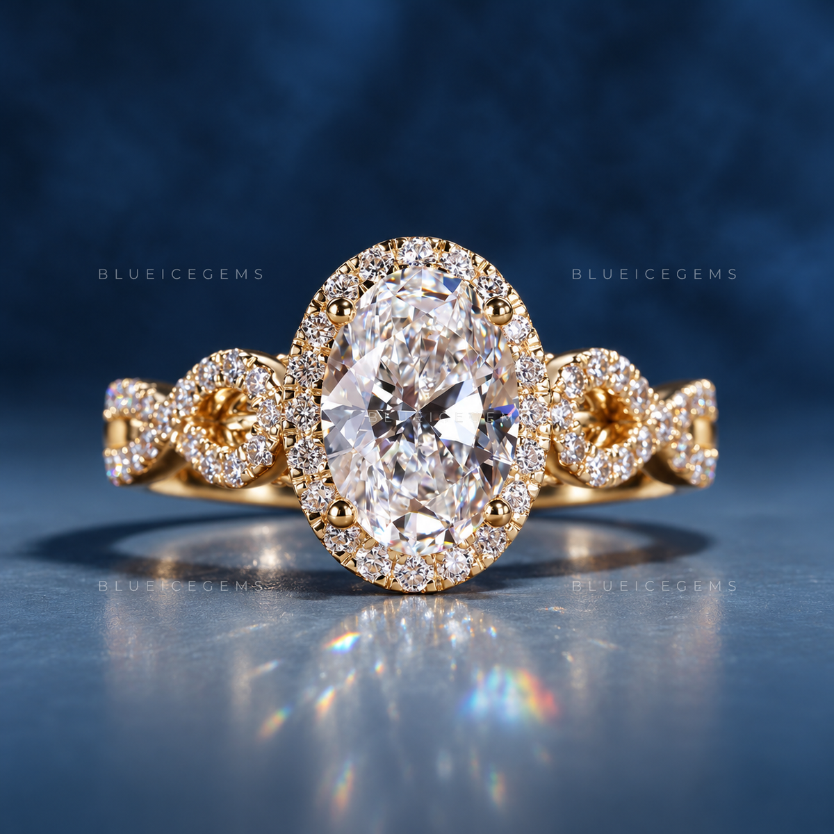Ethereal Twist: The Oval Halo Ring for Your Modern Love Story