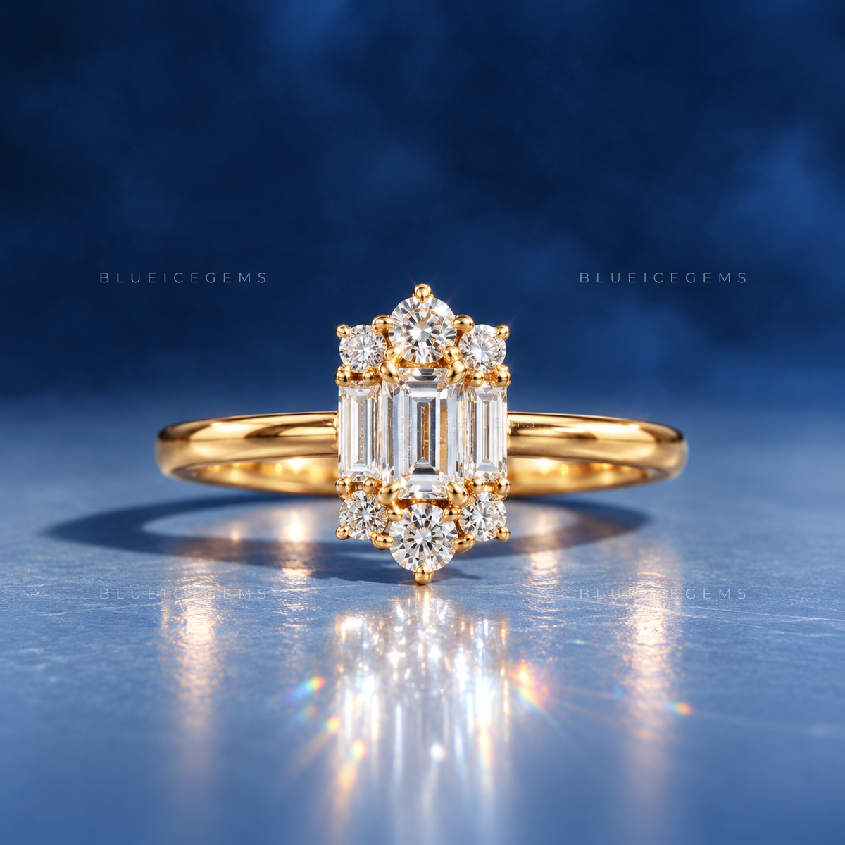 The "Starlet" Cluster Halo: A Bold Baguette & Round Sparkle Statement
