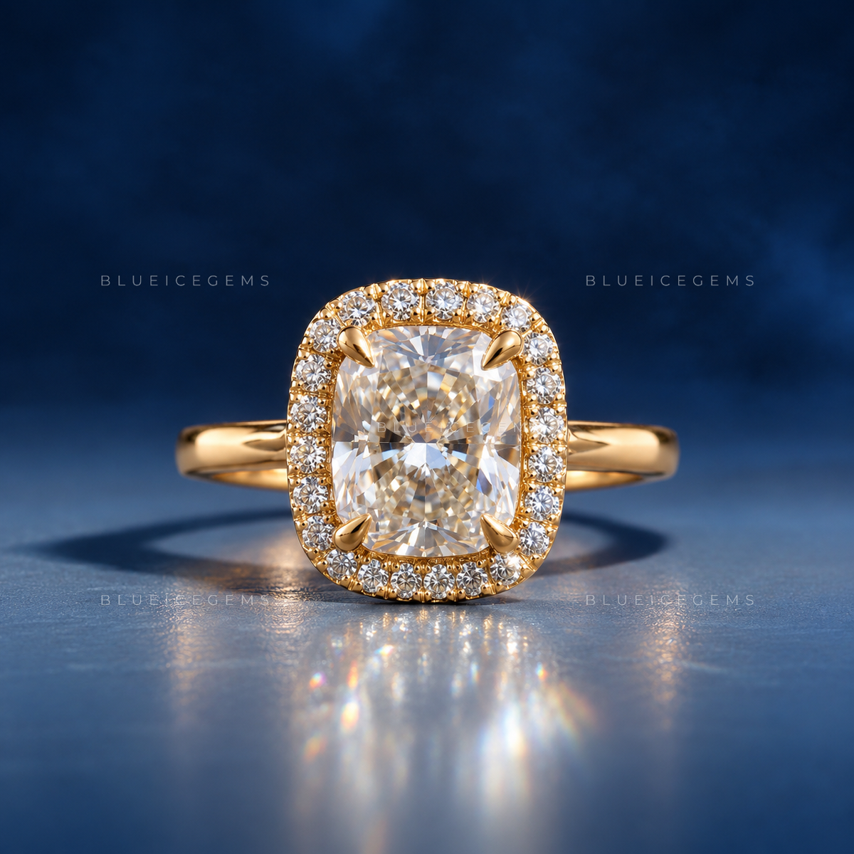 The "Radiance" Elongated Cushion Halo: A Timeless Luxe Statement
