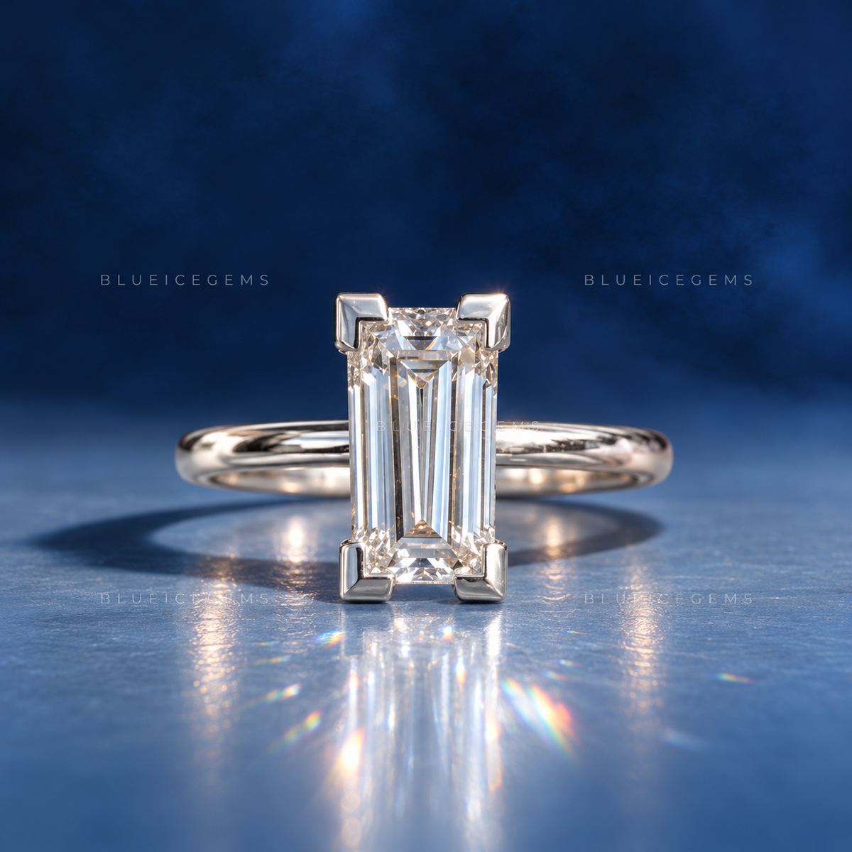 The "Urban Icon" Tapered Baguette: Boldly Architectural Solitaire