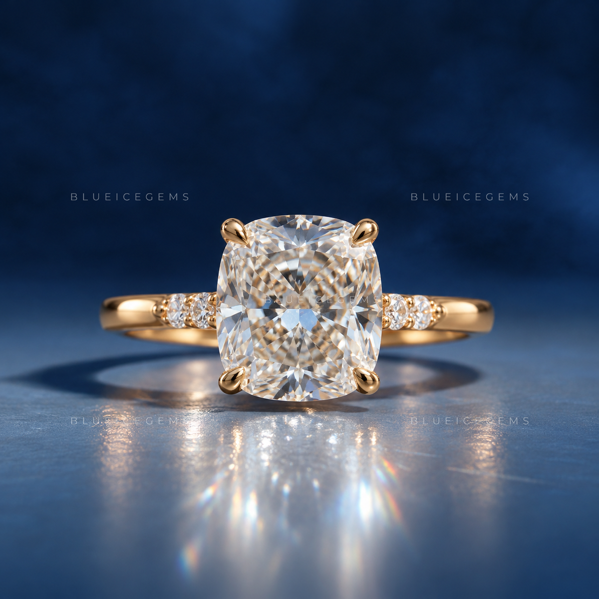 The "Secret Sparkle" Elongated Cushion: Hidden Halo Dream Ring