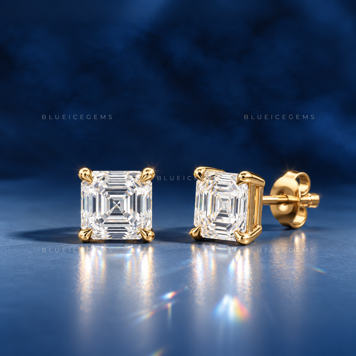 Artisan Asscher Step-Cut Lab-Grown Diamond Stud Earrings