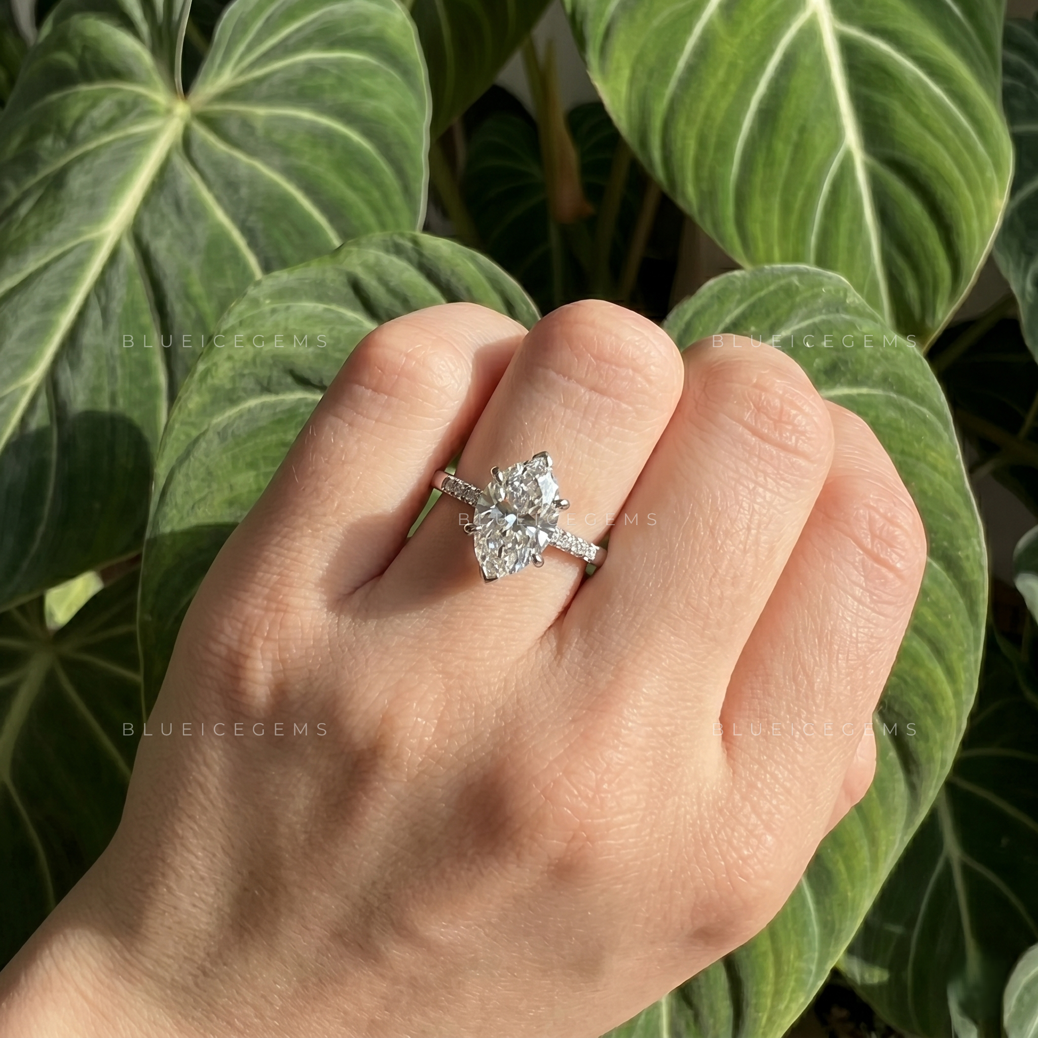 Serene Allure Comfort Fit Oval Cut Engagement Ring