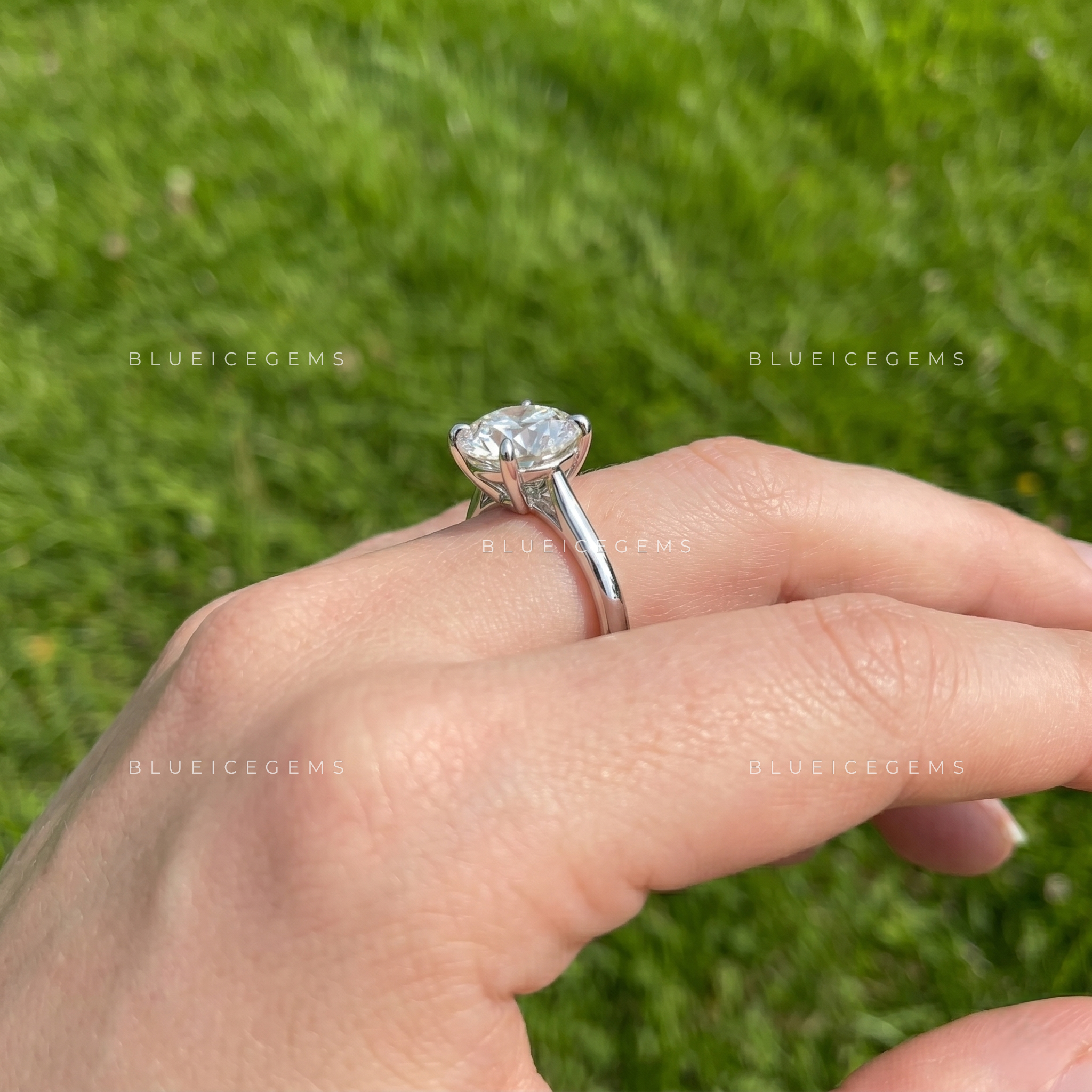 Serenade of Light Round Cut Accent Engagement Ring