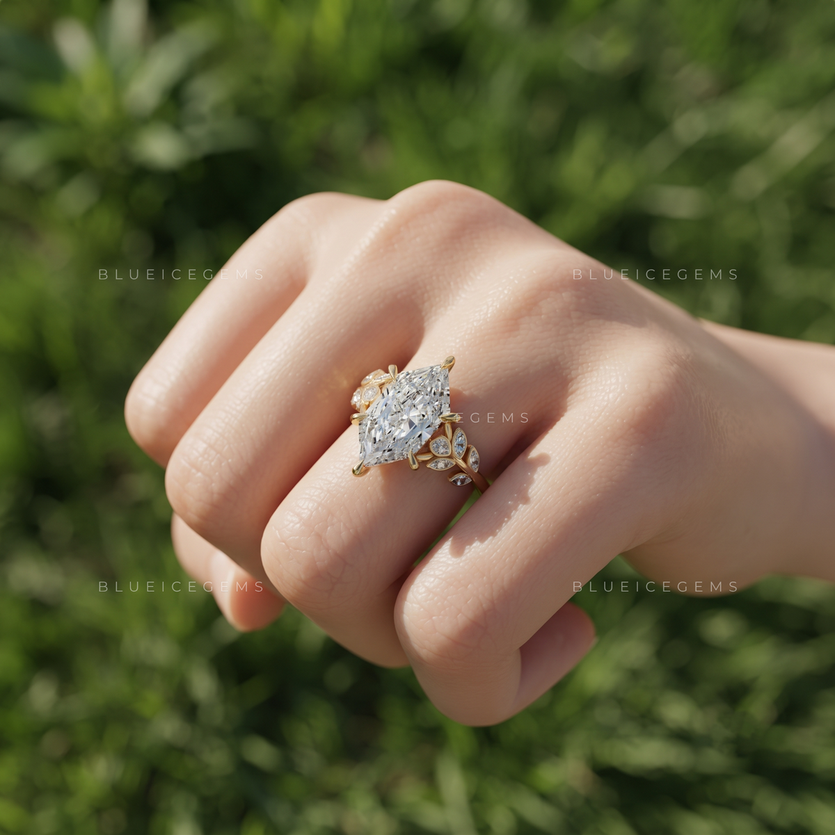 Florence Vine-Detail Dutch Marquise Engagement Ring